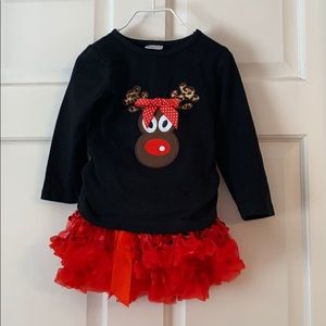 Boutique reindeer outfit sequin skirt small